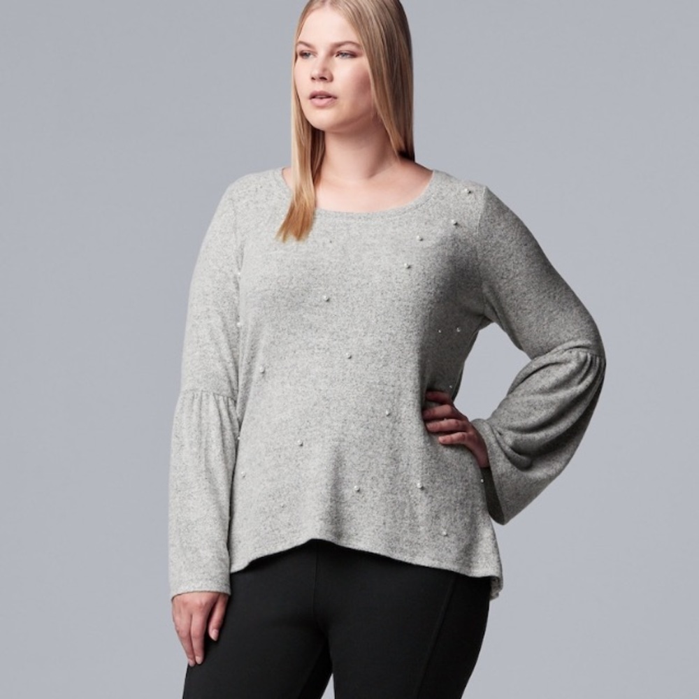 Simply Vera Vera Wang bell sleeve jersey knit top
